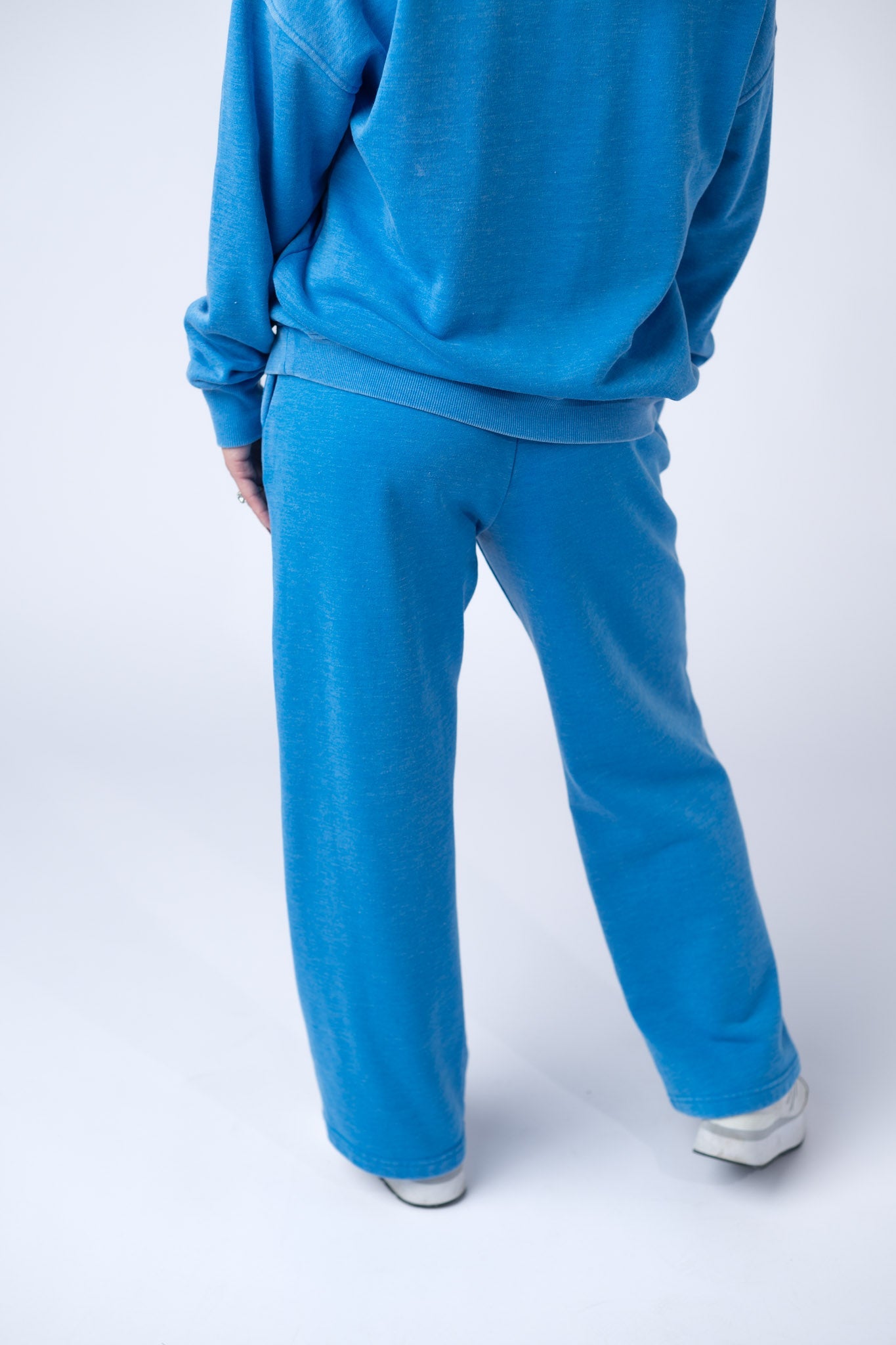 IN STOCK Wide Leg Vintage Wash Bottoms - Winter Blue FINAL SALE